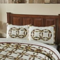 thumbnail image 6 of VHC Brands Custom House Wedding Rings Queen Quilt Set; 1-Quilt 94Wx94L w/2 Shams 21x27, Bedding Set, Country Farmhouse Bedding, Cotton, Custom House Collection, Square 94x94, Dark Creme, 6 of 7