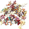 thumbnail image 1 of 100 Pieces DIY Mix Color Painted Retro Butterfly Button For Coat Pants Cap Decoration, 1 of 10
