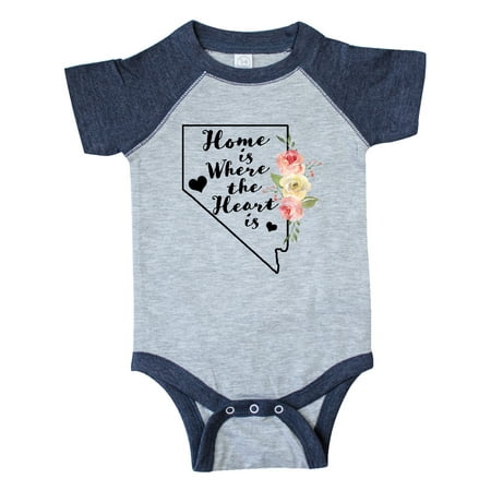 

Inktastic Nevada Home is Where the Heart is with Watercolor Floral Gift Baby Boy or Baby Girl Bodysuit