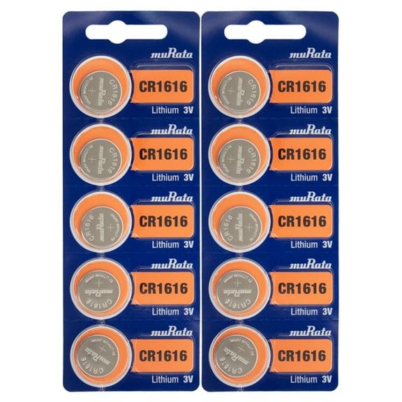 Murata CR1616 3V Lithium Coin Cells (10 Batteries)