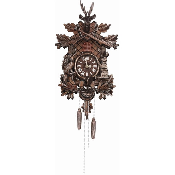 Cuckoo Clock for Wall,Large Vintage German Traditional Chalet Forest House Handcrafted Pendulum Quartz Clock,Grandfather Clock for Home Decor