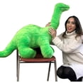 thumbnail image 3 of American Made Big Plush Brand Giant Stuffed Green Dinosaur, Soft Giant Stuffed Brontosaurus 48 inches wide 30 inches tall Made in USA, 3 of 7