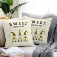 thumbnail image 3 of Outdoor Pillow Cover Sweet Gnomes Bee Set of 2 Waterproof Throw Pillowcases Daisy Flower Yellow Decorative Patio Furniture Pillows for Couch Garden Indoor & Outdoor Use, 3 of 9