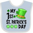 thumbnail image 3 of Inktastic My 1st St. Patrick's Day Green Top Hat and Clovers Boys or Girls Baby Bib, 3 of 4