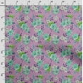thumbnail image 3 of Soimoi Watercolor Floral Printed, Japan Crepe SatinFabric, By The Yard 54 Inch Wide, Decorative Sewing Fabric For Dresses, Kimonos, Gowns, Purple, 3 of 5