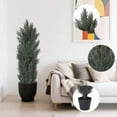 thumbnail image 4 of 150cm Detachable Artificial Cypress Tree, Realistic Tall Faux Plant - Indoor Outdoor Decor, Easy Assembly, Durable Plastic, 2 Pack, 4 of 8