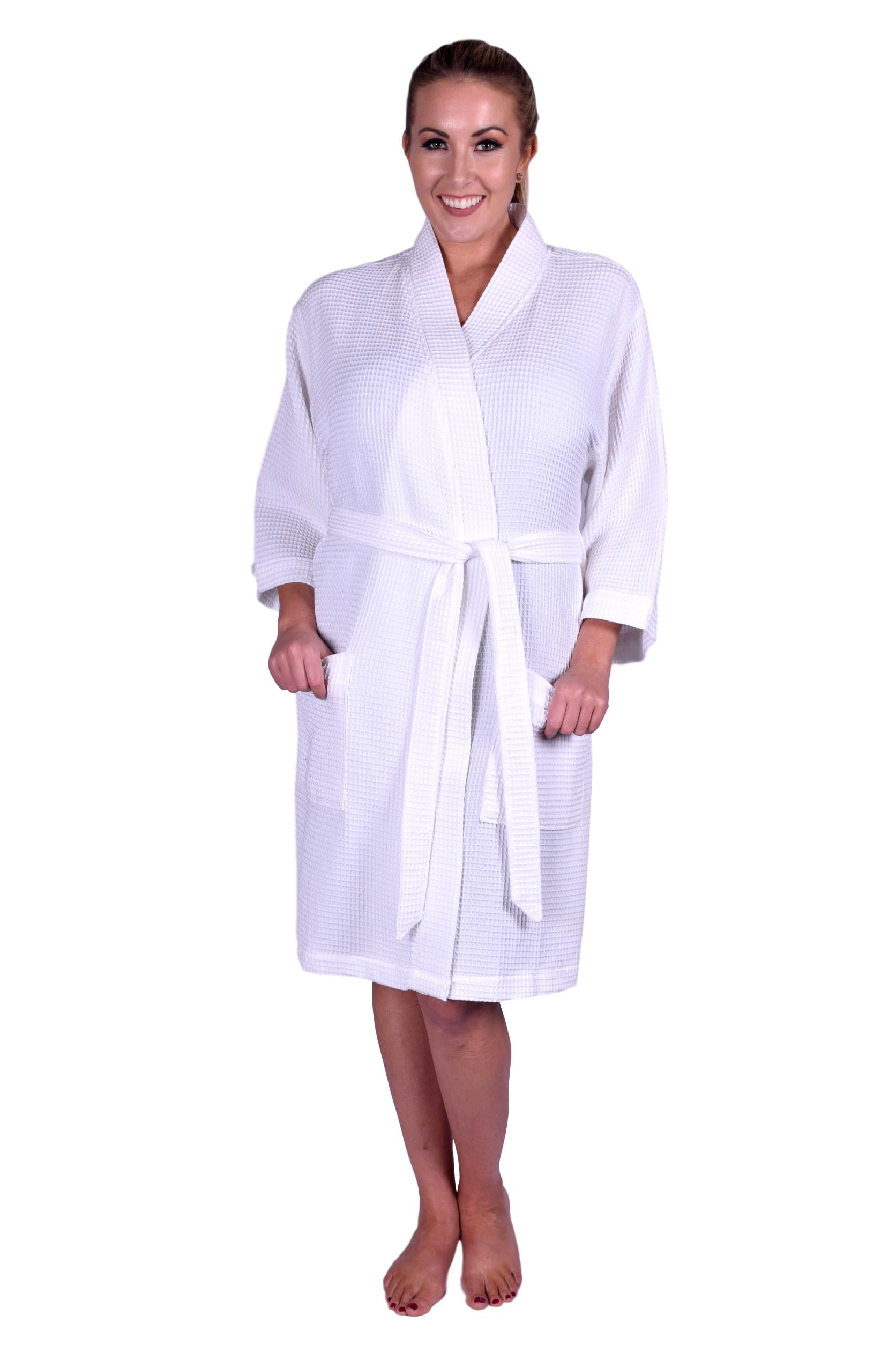 Puffy Cotton Adult Unisex Waffle Kimono Bathrobe 100 Natural Soft