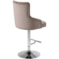 thumbnail image 4 of HomeStock Antique Modern, Contemporary Velvet Upholstered Adjustable Bar/Counter Stool with Chrome Metal Base, 20.5" W x 22" D x 42"- 50" H-Color:Pink, 4 of 10