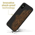 thumbnail image 3 of Case Yard Wooden Case for iPhone-X Soft TPU Silicone cover Slim Fit Shockproof Wood Protective Phone Cover for Girls Boys Men and Women Supports Wireless Charging Half Hamsa Hand Design, 3 of 7