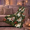 thumbnail image 6 of English Bulldog Christmas Pattern Poinsettias Boxes, Festive Pet Portrait Pattern, Warm Flannel Blanket for Living Room and Bedroom, Dog Lovers Christmas Gift, Pet Lover Home Decor, 6 of 9