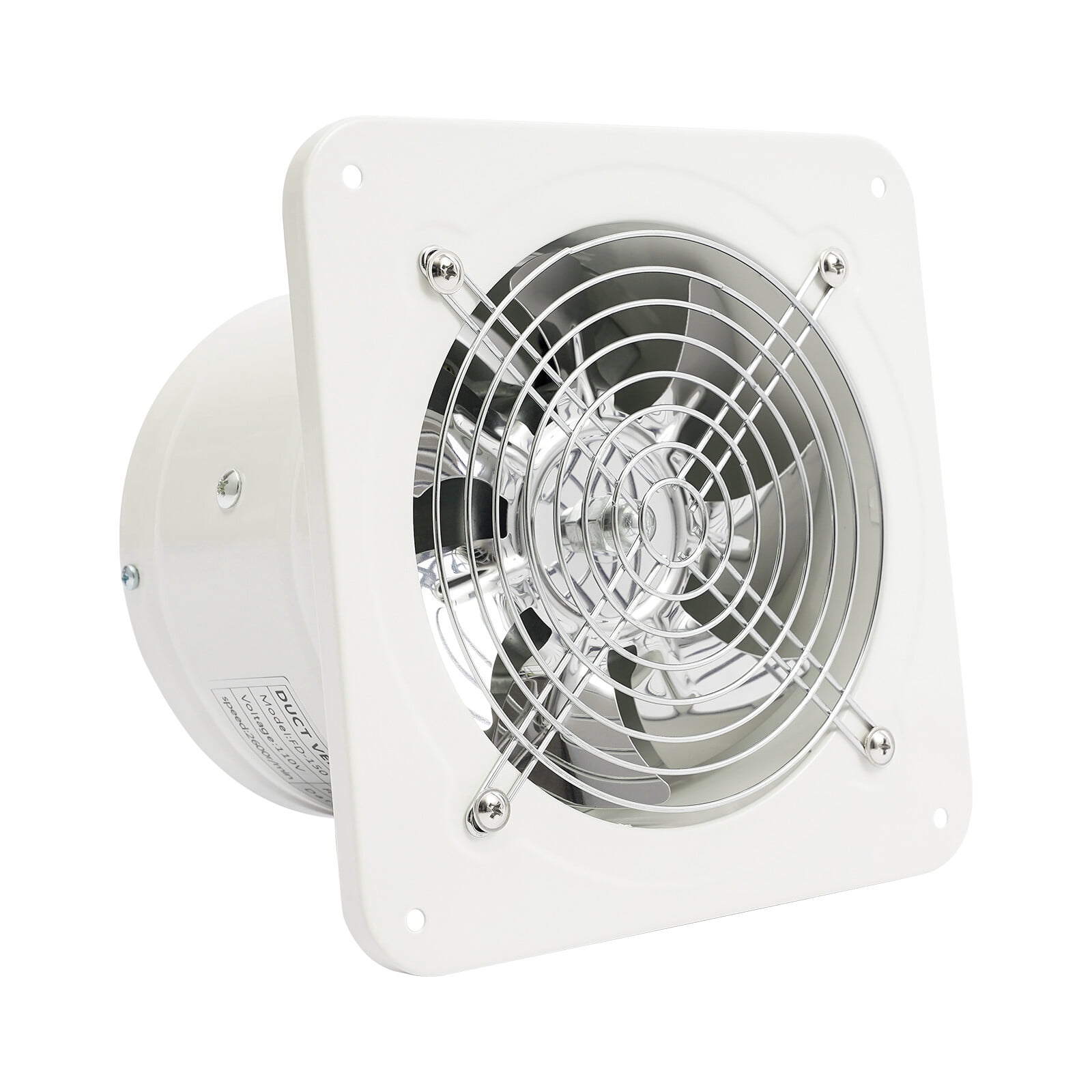 ToppiJoy 40W 2600RPM 6 in Kitchen Exhaust Fan Wall Duct Fan Ventilation Fan White