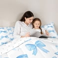 thumbnail image 4 of Erosebridal Blue Bow Tie Twin Comforter Sets 3-Piece for Kids Girls,Dreamy Princess Bowknot Bedding Set for Teens Women,Luxury Bedroom Decor, 4 of 6