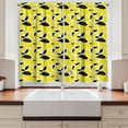 thumbnail image 2 of Ambesonne Lemons Kitchen Curtains, Summer Breeze Sketch, 55"x39", Black White and Yellow, 2 of 3