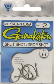 Gamakatsu Split Shot/Drop Shot Hook Size #2, NS Black