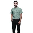 thumbnail image 1 of BESTMAN Slim Fit Shirts For Men Button Down Short Sleeve Printed Shirts For Boys, 1 of 5