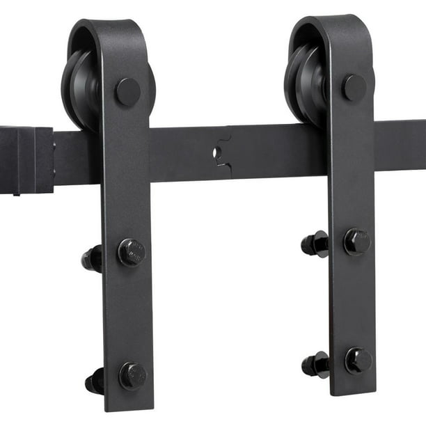Smilemart Flat Tip Design Black Steel, Commercial Sliding Door Rollers