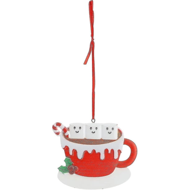 Colgante de árbol de Navidad, taza de café, decoración navideña personalizada, adorno colgante de Navidad para decoración del hogar de vacaciones (rojo, 1 unidad)