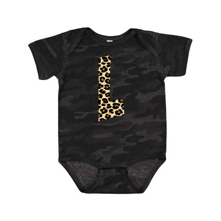 

Inktastic Leopard Print Letter L Gift Baby Boy or Baby Girl Bodysuit