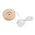 thumbnail image 2 of LED Light Base USB Interface Oak Wood Material Round 2cm/0.8in Thickness Glowing Decorative Display Lamp for Home 5V, 2 of 8