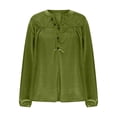 thumbnail image 4 of Meichang Velvet Long Sleeve Tops for Women, Velvet Blouses for Women Dressy Casual Long Sleeve Notch V Neck Button Up Henley Shirts Vintage Velour Holiday Party Top, 4 of 9