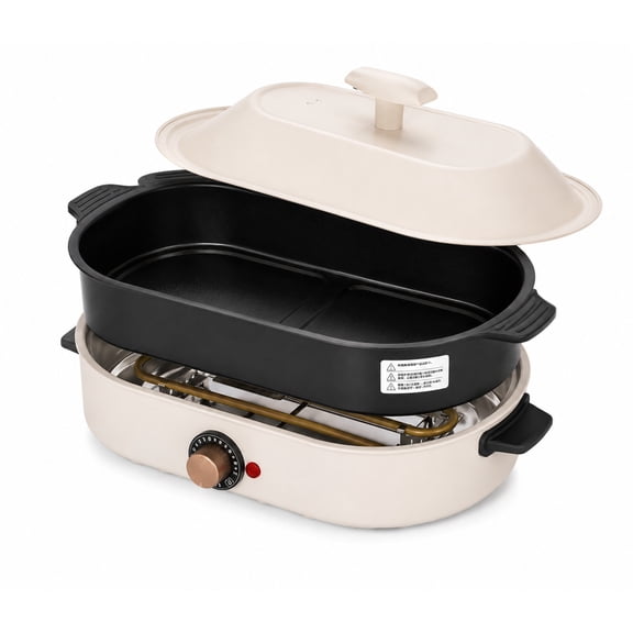 KCKSC Electric roasters,Electric Roaster with Lid, Large Capacity Nonstick Roasting Pan with Adjustable Temperature Control