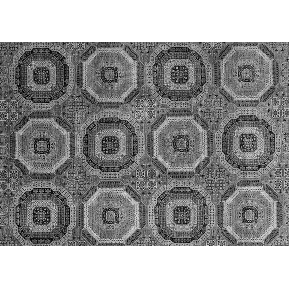 Ahgly Company Indoor Rectangle Abstract Gray Modern Area Rugs, 7' x 10'