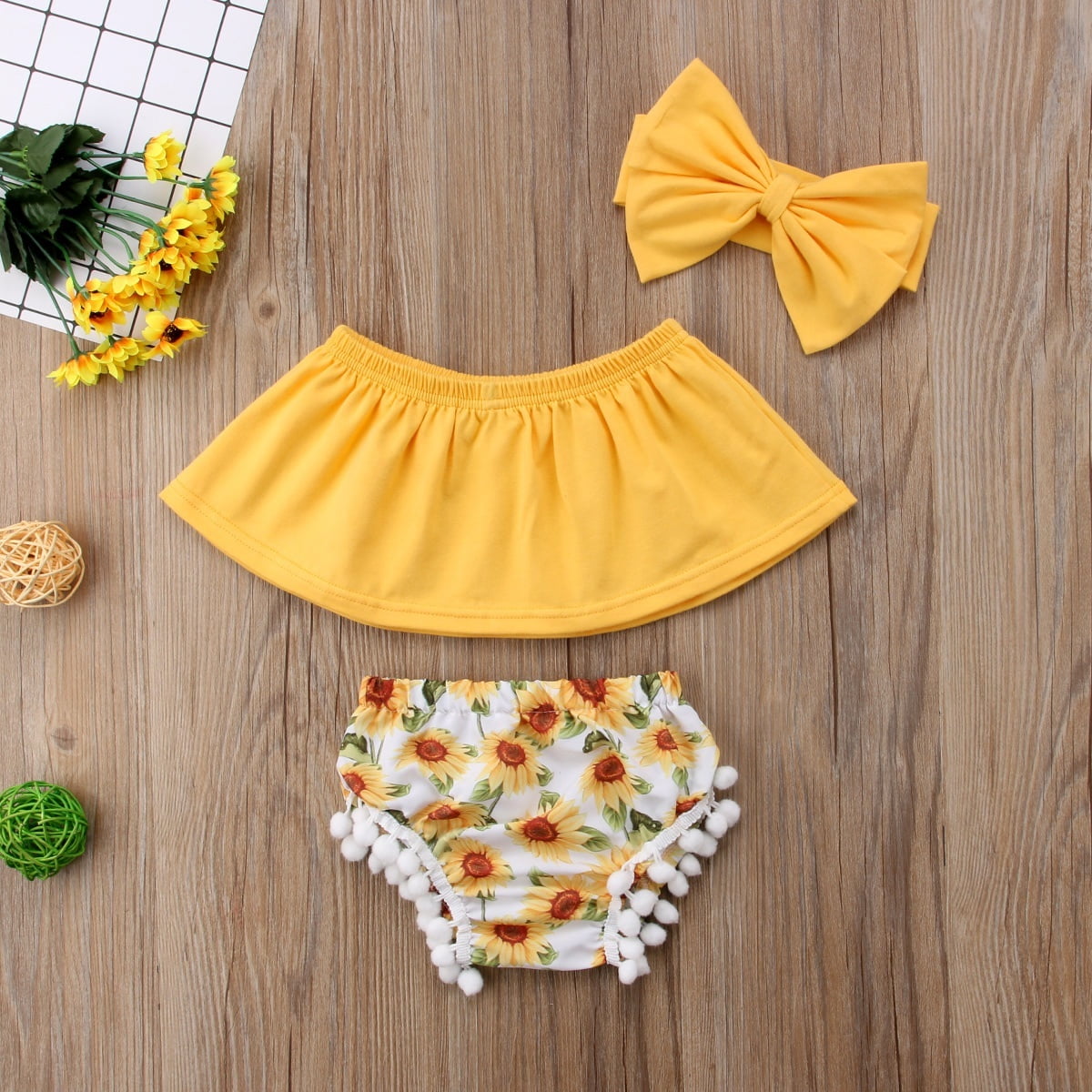 baby girl sunflower outfit