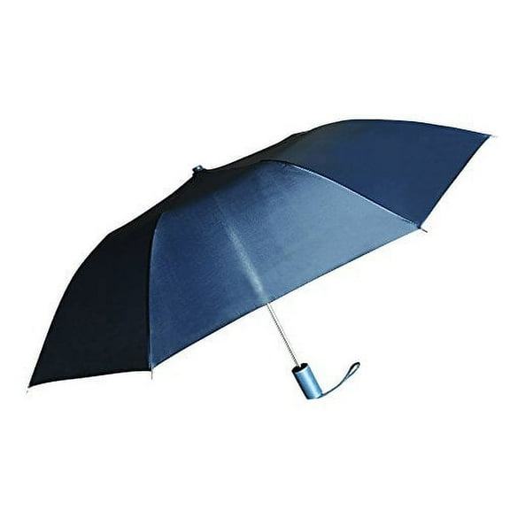 Barton Outdoors™ Compact Umbrella - Navy Blue - Great for Travel - Lightweight - 21" Across - 15.75" Long - Push Button Auto Open - Polyester - Flat Top - 12 Pack