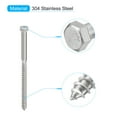 thumbnail image 3 of Hex Head Lag Screws Bolts, 3/8" x 6" 304 Stainless Steel Partial Thread Wood Screws, 5 Pack, 3 of 6
