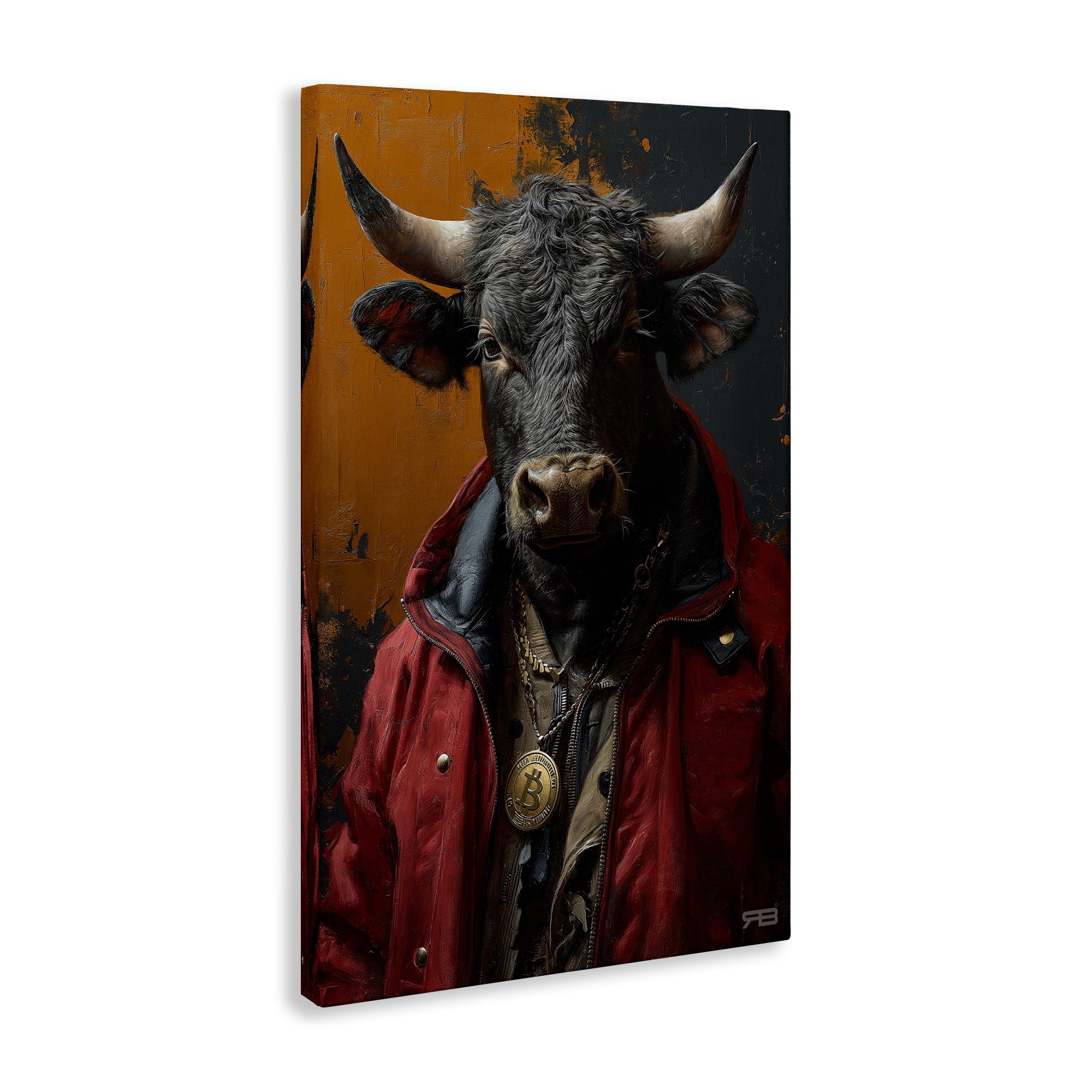 Stupell Industries Street Style Cattle Novelty Painting Gallery Wrapped Canvas Art Print Wall Art, 30 x 45