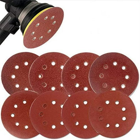 

Sandpaper 125mm Hook Loop Sanding Discs 8 Hole Sandpaper Pads Set 40Grit-7000Grit Sander Disc Abrasive Polishing Tools (10pcs) (Grit : Grit 100-10pcs)