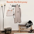 thumbnail image 4 of 2 Pack Coat Rack Wall Mount, Coat Hooks Wall Mounted with 5 Tri Hooks, 16 Inch Heavy Duty Coat Rack to Hang Coats, Hat and Towel, Wall Hooks for Entryway and Bedroom (Black), 4 of 7