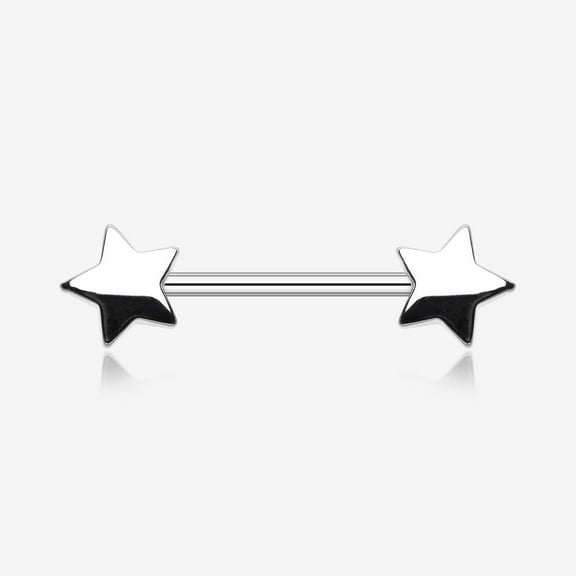 A Pair of Classic Star Nipple Barbell Ring