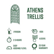 Vita 39L x 77H Athens Vinyl Trellis, White