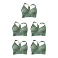 thumbnail image 2 of Thinsony Supportive Sports Bra Yoga Crop Top Vest for Workouts Green L 5Set, 2 of 6