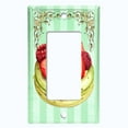 thumbnail image 5 of Metal Light Switch Plate Cover Pistachio Green Fruit Cake Striped Wallpaper CAK050, 5 of 13