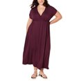 thumbnail image 4 of Baywell Long skirt Solid Color Dress Loose Dress Adjustable Waist V Neck Leisure Dress, 4 of 9