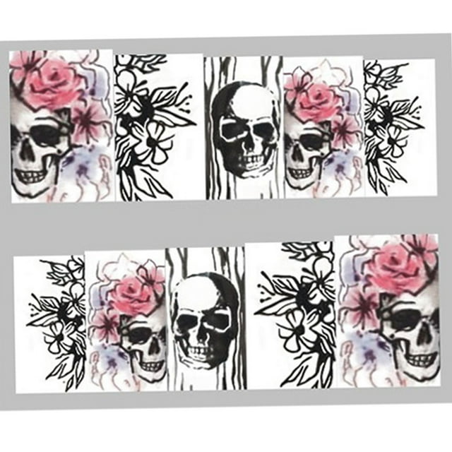 Halloween Nail Art Sticker Retro Style nail decor Nail Decoration Wraps Tatoos Manicure Flower Ghost Skull Decal