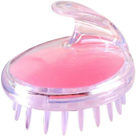 Hair Scalp Silicone Shampoo Scalp Head Massage Massager Cleaning Clean Hair Brush,Pink