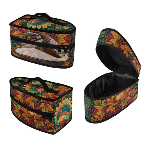 HELLHERO Autumn Plants Pattern Lightweight Dustproof Travel Iron Organizer Polyester with Handle Zipper Closure Home Textile Storage, Case Only