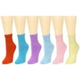thumbnail image 4 of Falari 6 Pairs Women Diabetic Quarter Socks for Diabetes Edema and Circulatory Loose Fitting Cotton Assorted Color Size 9-11, 4 of 4
