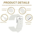 thumbnail image 5 of Uxcell Silicone Watch Band 24mm Quick Release Flexible Soft Rubber H-type Watch Strap with Stainless Steel Silver Clasp Replacement Wristband for Men, White, 5 of 6