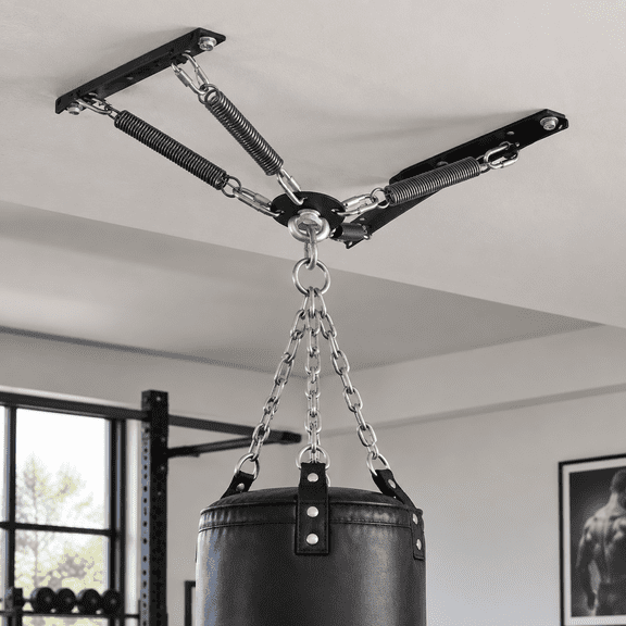 Heavy Bag Hanger Noise And Vibration Dampening Design Ceiling Or Open Floor Joist Mount For Punching Bags