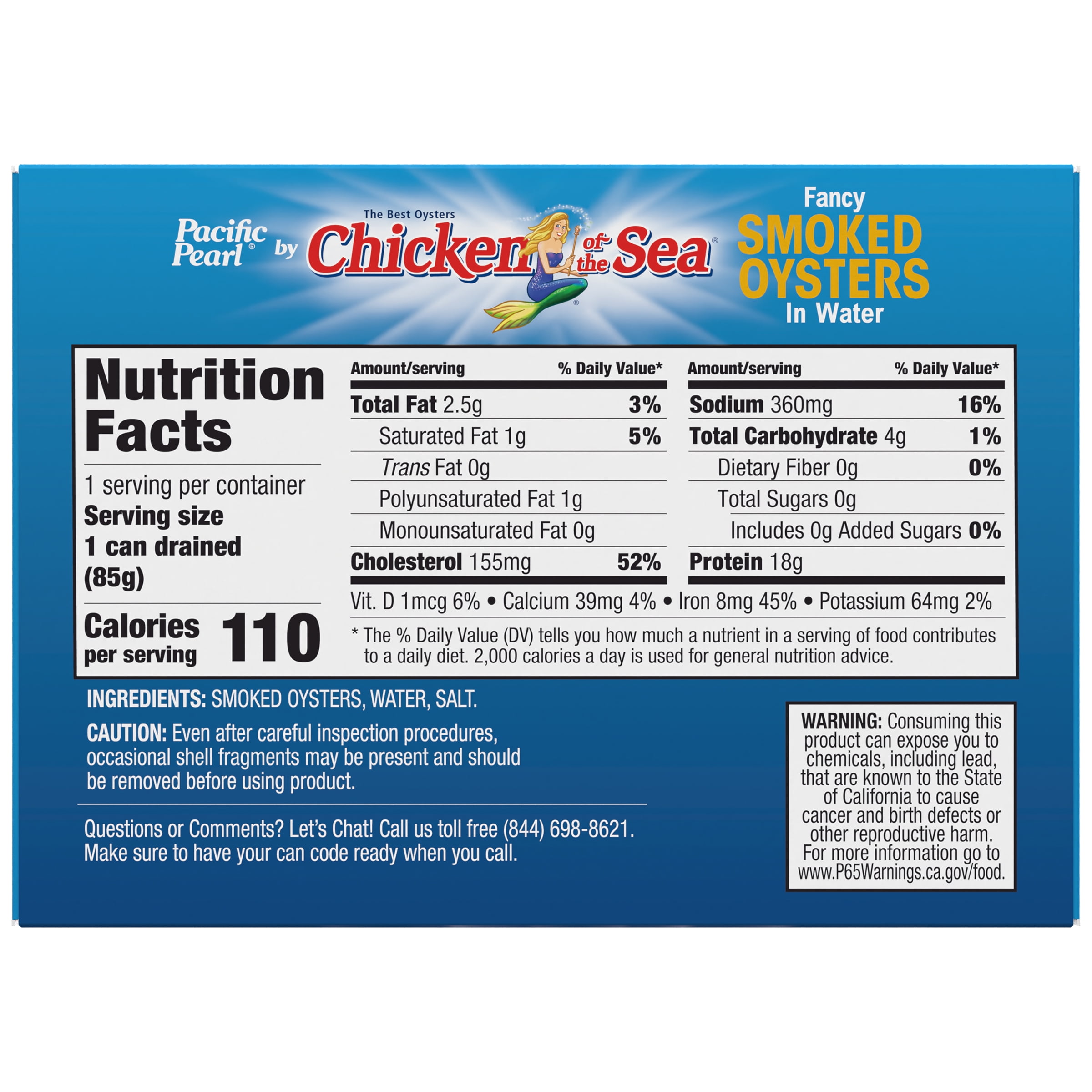 (3 pack) Pacific Pearl Fancy Smoked Oysters in Water 3.75 oz