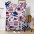 thumbnail image 6 of Honeeladyy 4th of July Plush Throw Blanket, Ultra Soft & Cozy Gift for Kids, Independence Day Present, USA Flag Graphic Warm Lightweight Flannel Throw for Bed, Couch & Travel, 27.56x39.37 in, 6 of 6
