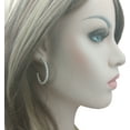 thumbnail image 3 of Faux Pearl Beaded Hoop Pierced Earrings 1 1/2" Ladies Adult Female Women, 3 of 3