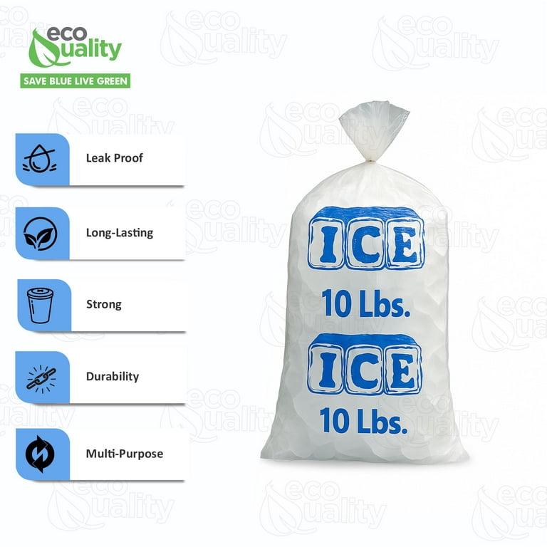 EcoQuality 10LB Clear Plastic Freezing Bags - Durable, Heavy Duty