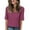 Purple, variant on Blmnix Purple Womens Tops Elbow-Length Basic Solid Loose V-Neck Blouse Blouses Trendy