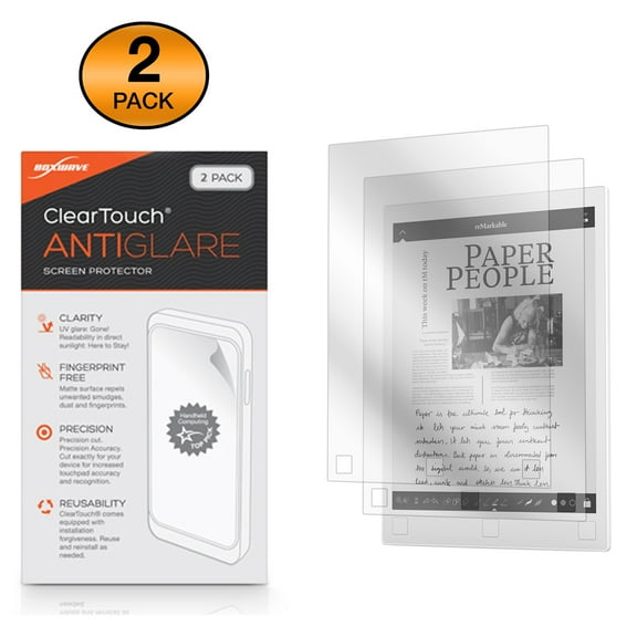 reMarkable Paper Tablet Screen Protector, BoxWave® [ClearTouch Anti-Glare (2-Pack)] Anti-Fingerprint Matte Film Skin for reMarkable Paper Tablet