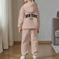 thumbnail image 6 of Little Girls Outfits Girl Sets Child Toddler Boys Girls Long Sleeve Solid Warm Hoodie Pullover Tops Pants Kids Outfits Sweat Suit, 6 of 7